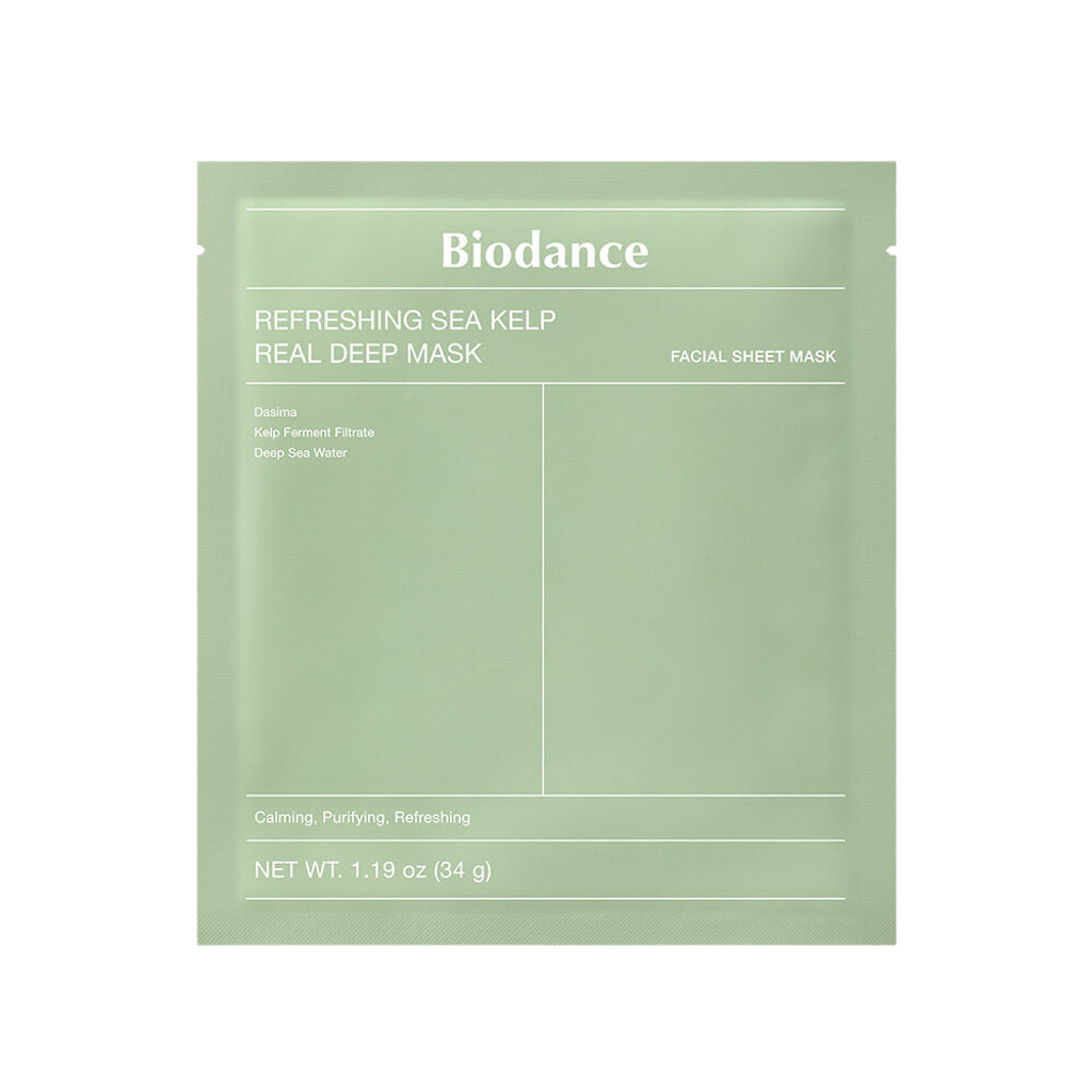 BIODANCE Refreshing Sea Kelp Real Deep Mask Sheet - raminanti hidrogelio kaukė su probiotikais