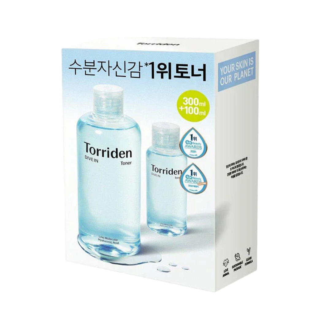Torriden Dive In Low Molecular Hyaluronic Acid Toner - drėkinamasis veido tonikas su hialuronu, 300 ml + DOVANA 100 ml