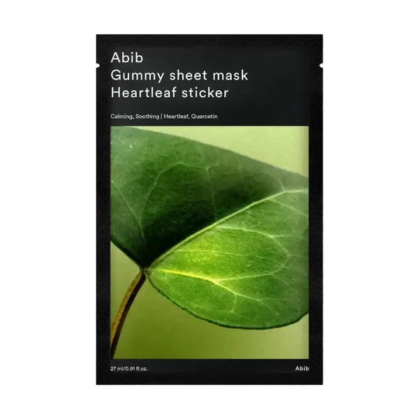 Abib Gummy Sheet Mask Heartleaf Sticker  lakstine veido kauke