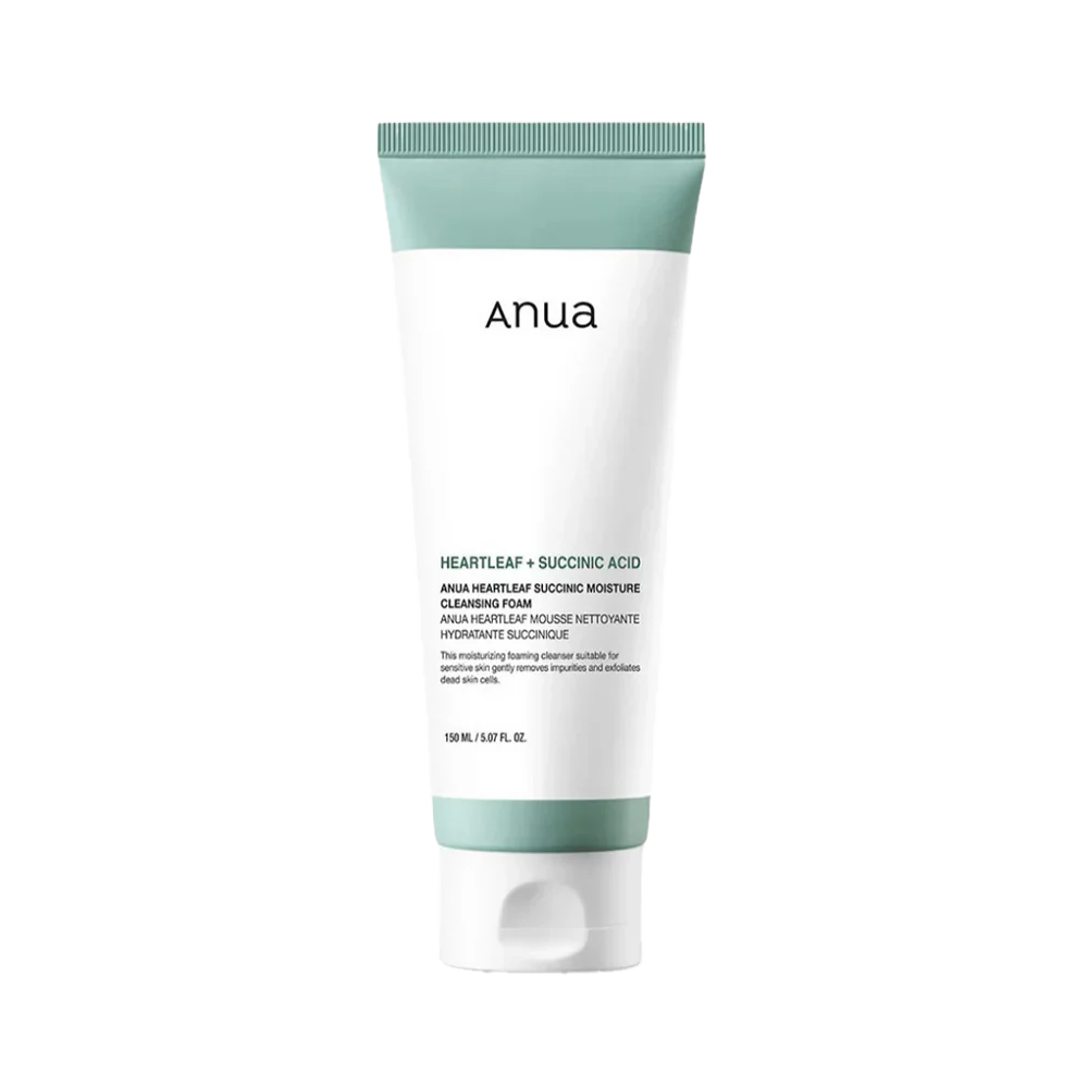 Anua Heartleaf Succinic Moisture Cleansing Foam - rūgštinis veido prausiklis