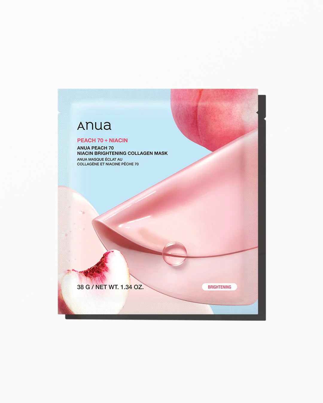 Anua Peach 70 Niacin Brightening Collagen Mask šviesinanti ir drėkinanti hidrogelio veido kaukė