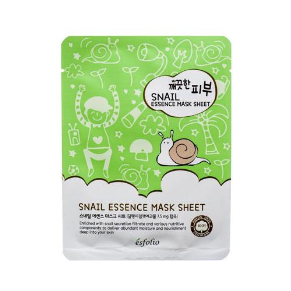 Esfolio Pure Skin Snail Essence Mask Sheet lakštinė kaukė su sraigių mucinu